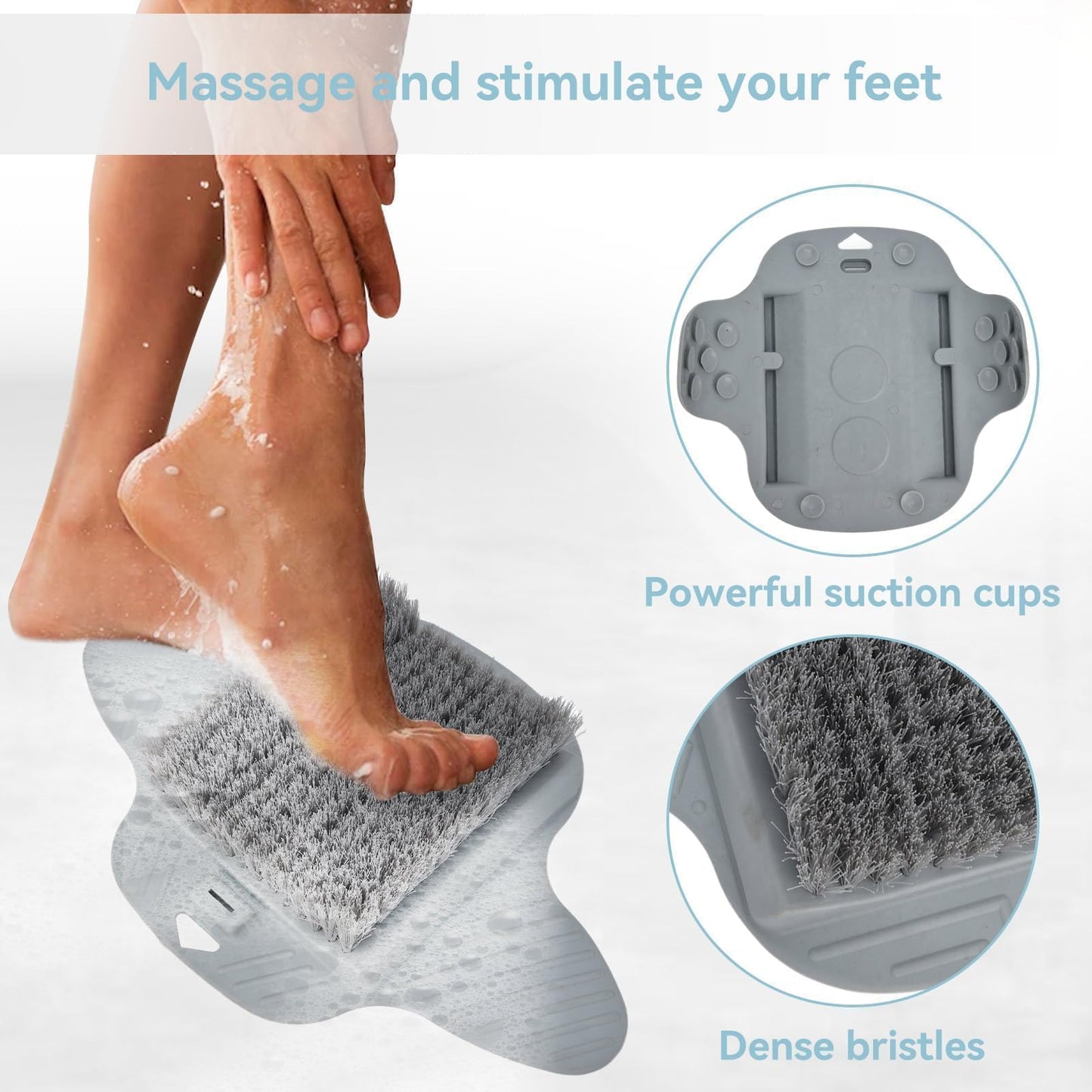 Shower Foot Scrubber Mat, Lazy Foot Scrubbing Brush with Nonslip Suction Cups Shower Foot Cleaner Feet Cleaner Washer Brush Foot Dead Skin Callus Beauty and Personal Care Beufee