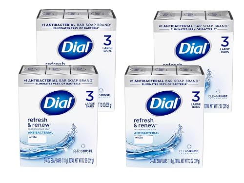 Dial White Antibacterial Bar Soap, 4-Ounce Bars, 3-Count (Pack of 4) Beauty & Personal Care Dial