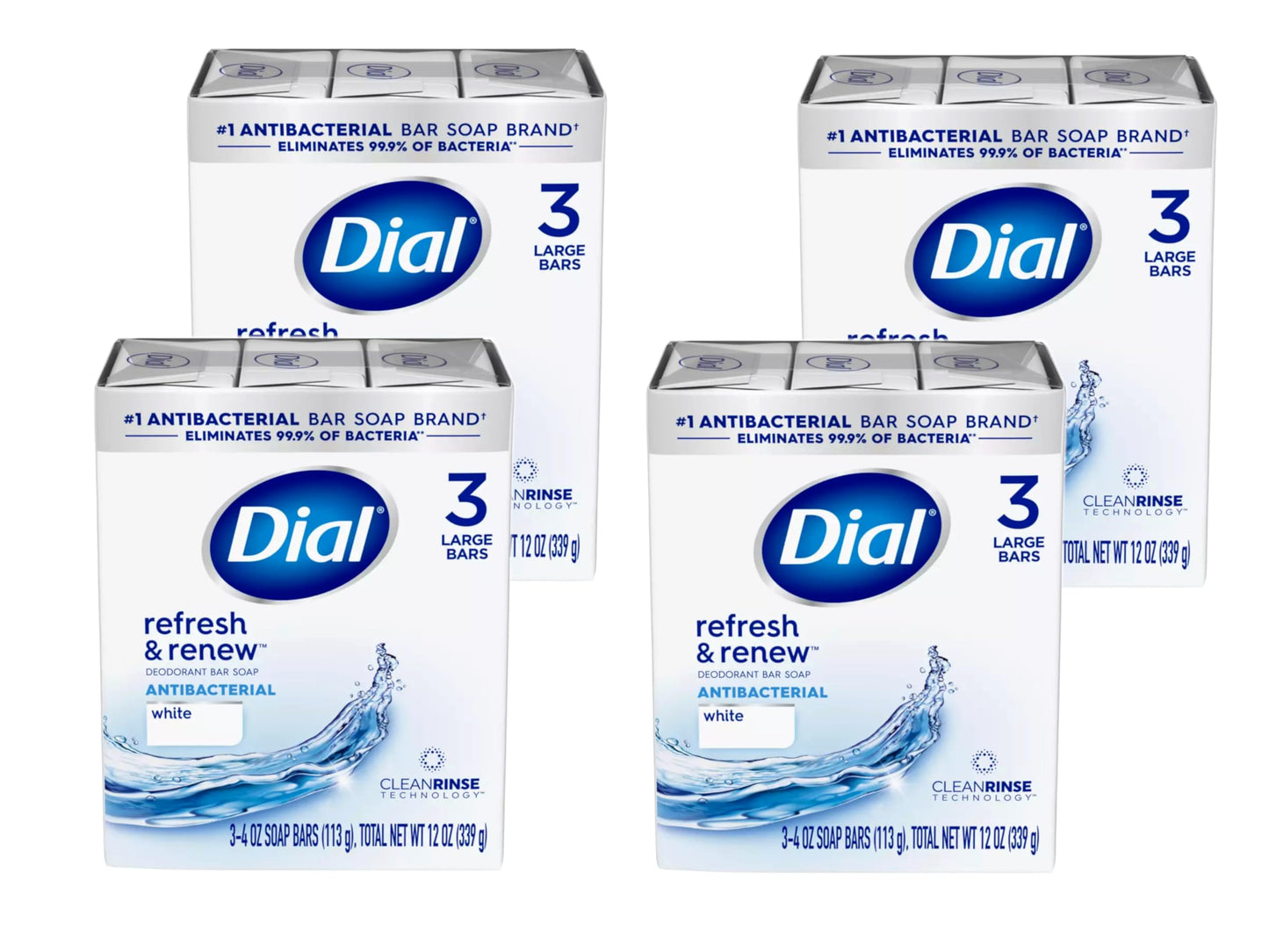 Dial White Antibacterial Bar Soap, 4-Ounce Bars, 3-Count (Pack of 4) Beauty & Personal Care Dial