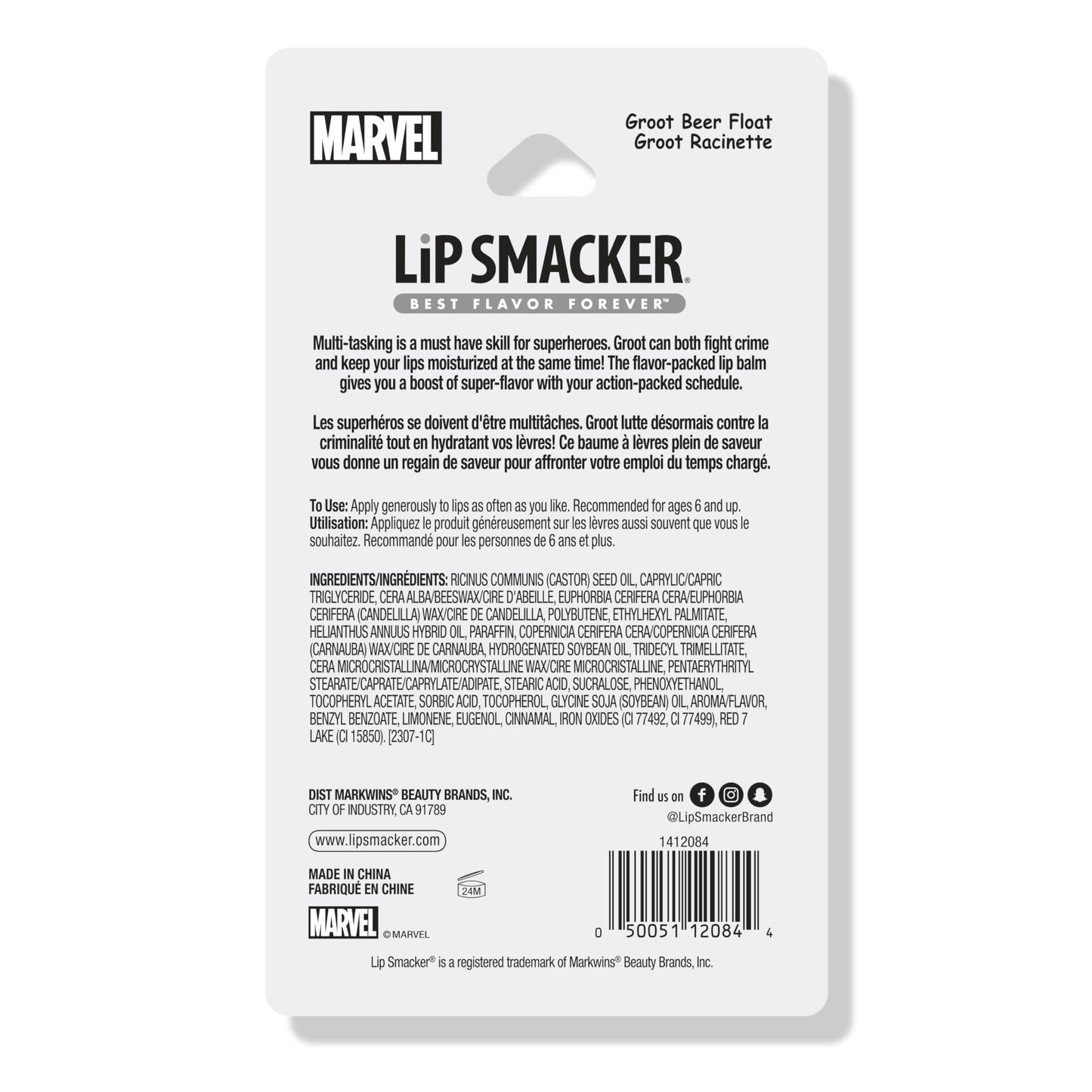 Lip Smacker Marvel Guardians of the Galaxy Lippy Pals, Clear & Glossy, Fun & Giftable, Cruelty Free - Groot Beer (Keychain) Beauty & Personal Care Lip Smacker
