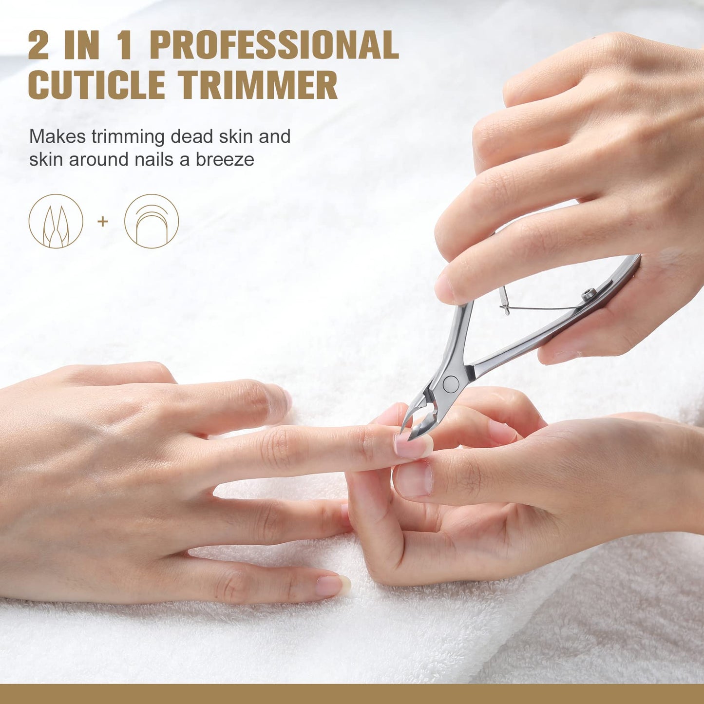 FERYES Cuticle Clipper with Pusher, 2 in 1 Professional Cuticle Trimmer, 6mm Full Jaw Cuticle Nipper, Stainless Steel Cuticle Remover Tool Mirror Beauty and Personal Care FERYES