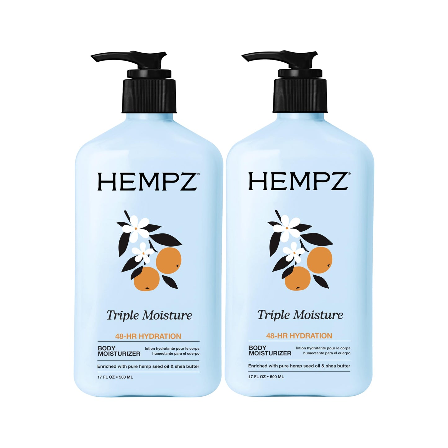Hempz Triple Moisture Herbal Whipped Body Crème Lotion Moisturizer, 17 Fl Oz (Pack of 2) Beauty & Personal Care Hempz