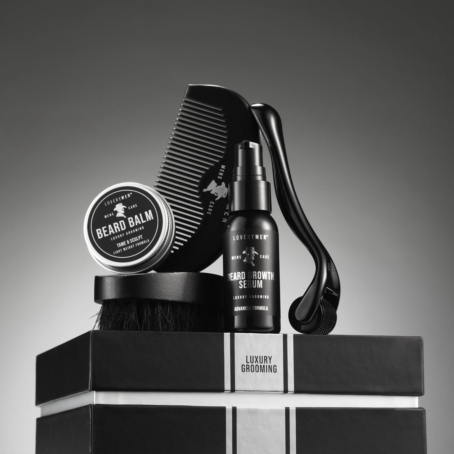 LOVERY Beard Growth Kit - Gifts for Men - Self Care Kit with Beard Serum, Beard Balm, Comb, Beard Brush & More - Mens Gifts for Him, Boyfriend Beauty and Personal Care LOVERY