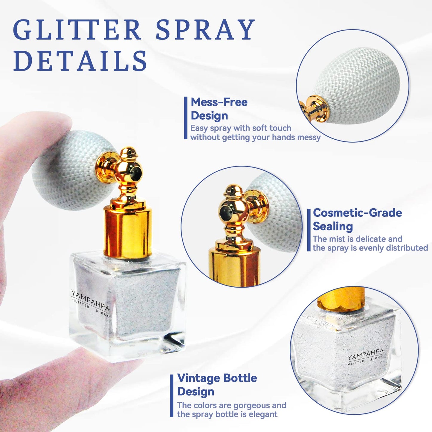 Body Glitter Spray, Silver Glitter Spray for Hair and Body, Include 1 Jar of Refills Beauty & Personal Care Yampahpa