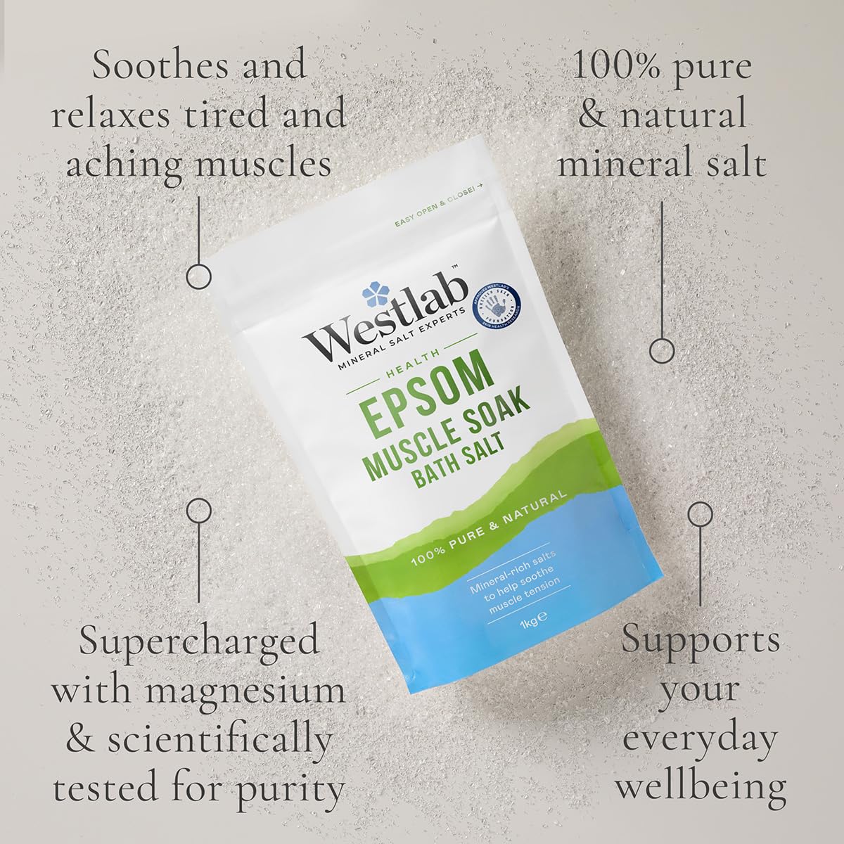 Westlab Reviving Epsom Salt, 1 kg Beauty and Personal Care Westlab