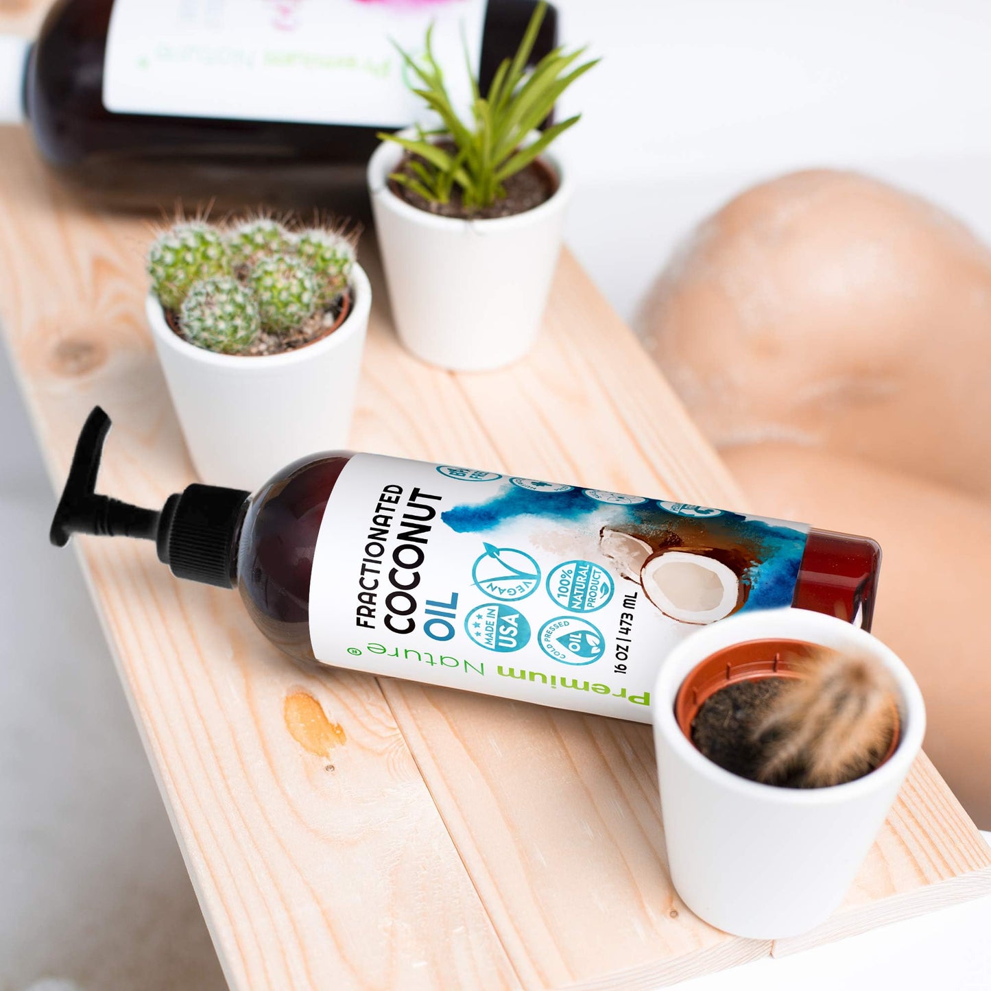 Fractionated Coconut Oil for Skin Moisturizer with Pump Massage Oils Best Carrier for Essential Oils Mixing Body OUL for Dry Skin Moisturizer Natural Beauty & Personal Care Premium Nature