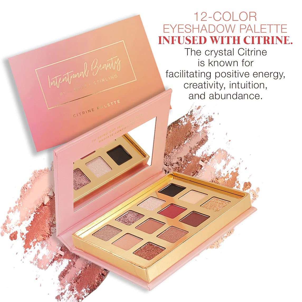 bellapierre Lindsey Stirling Citrine Palette | 12 Color Eyeshadow Palette Infused with Citrine Crystal | Non-Toxic & Paraben Free | Cruelty Free Beauty & Personal Care bellapierre