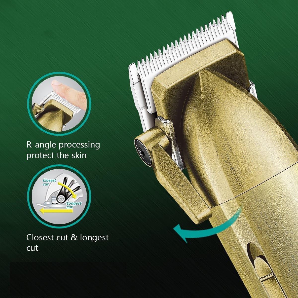 QDKVTNDJZ Mens Hair Clippers, All Metal Electric for Men Professional Rechargeable Beard Trimmer Cordless Barber Cutting Machine Beauty and Personal Care QDKVTNDJZ