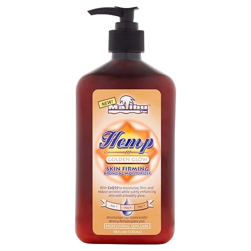 Malibu Tan Hemp Golden Glow Skin Firming Bronzing Moisturizer, 18 fl oz (Pack of 2) Beauty & Personal Care Malibu C
