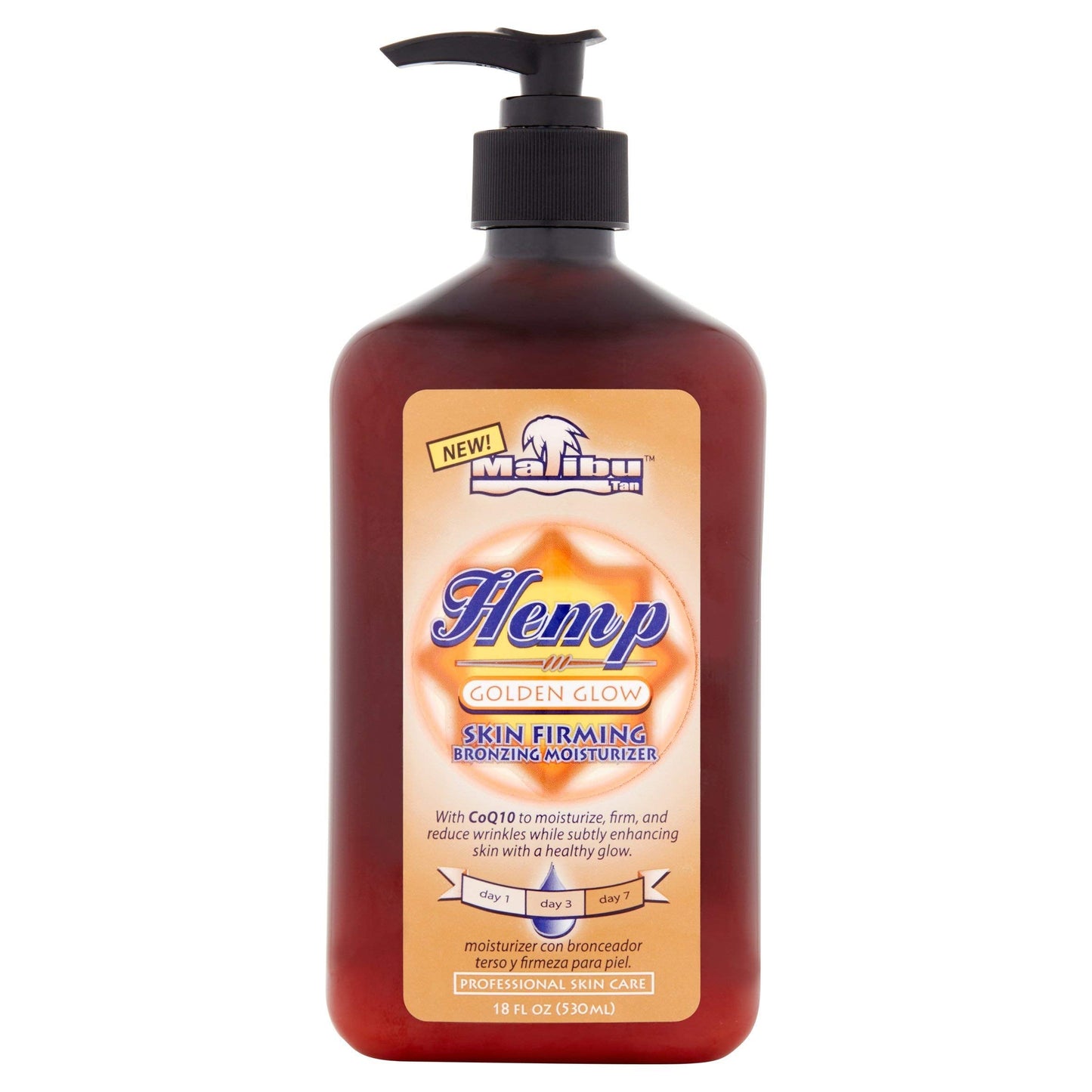 Malibu Tan Hemp Golden Glow Skin Firming Bronzing Moisturizer, 18 fl oz (Pack of 2) Beauty & Personal Care Malibu C
