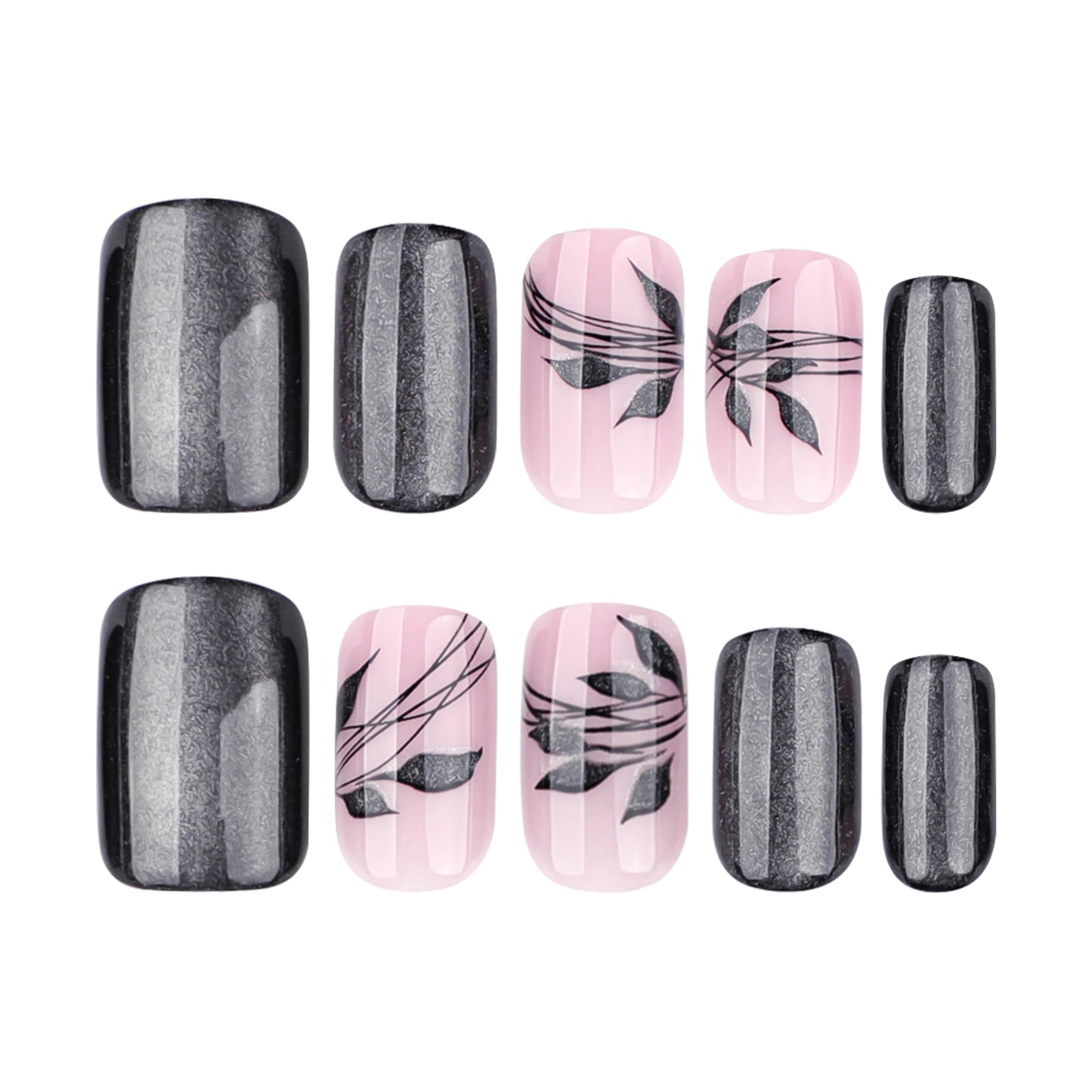 BABALAL Coffin Press on Nails Long Fake Nails Glossy Black French Glue on Nails Goth Ballerina Acrylic Nails 3d Metallic Cross Charm Designs 24pcs Beauty & Personal Care BABALAL