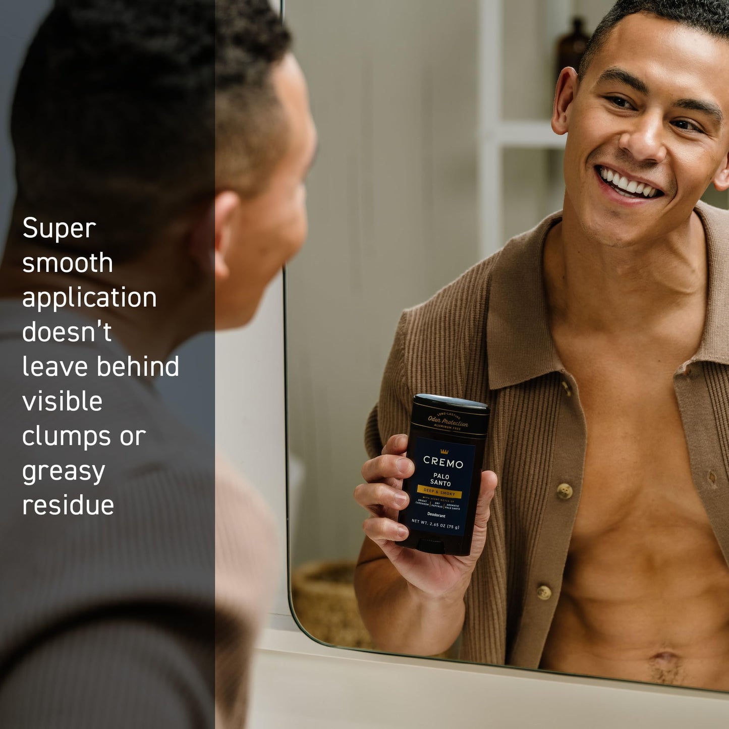 Cremo Palo Santo Aluminum Free Deodorant for Men, 48-hour Long Lasting Odor Protection, 2.65oz Beauty and Personal Care Cremo