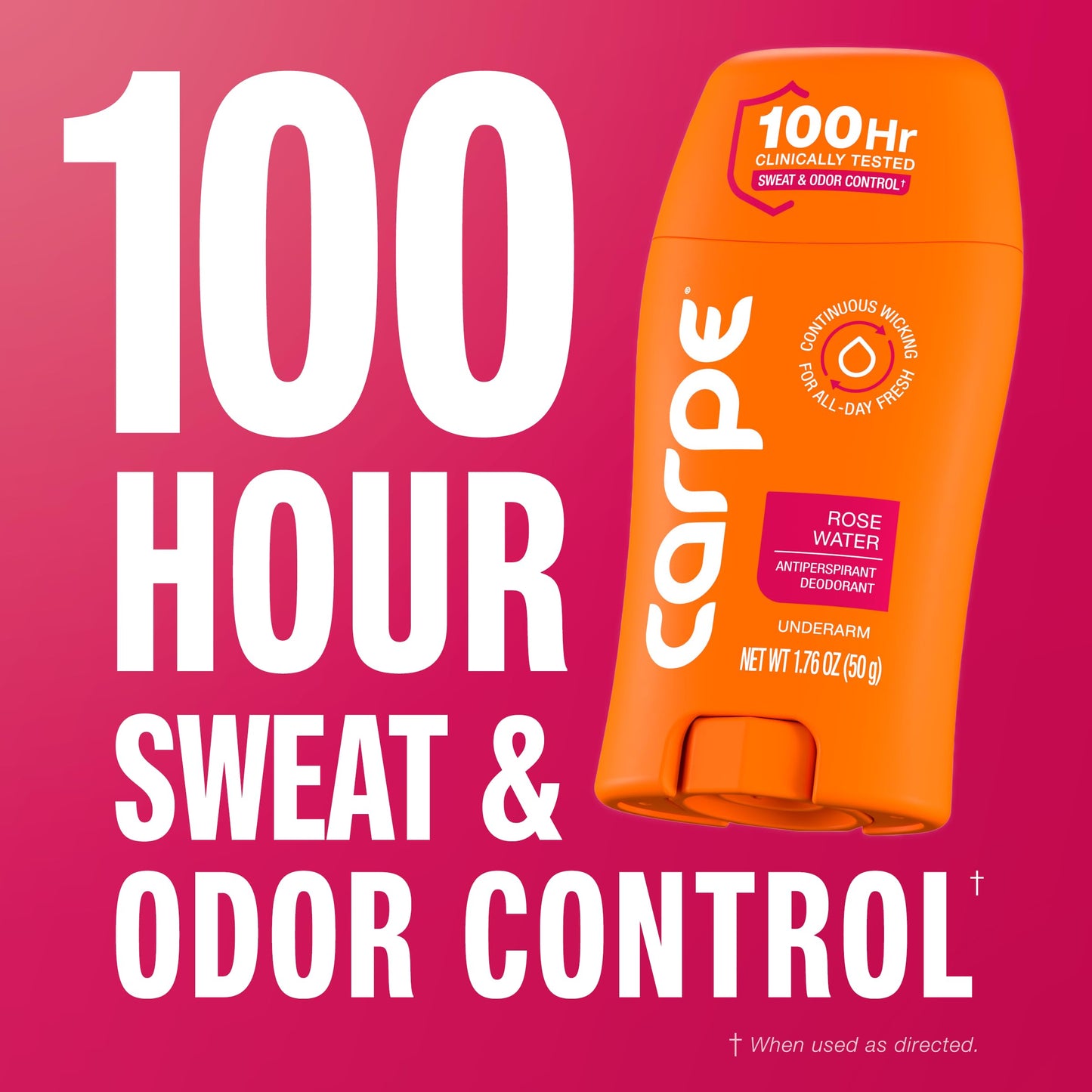 Carpe Underarm Antiperspirant for Women - 100 Hour Sweat & Odor Control - Women's Sweat Control Antiperspirant Deodorant - Extra Strength - Rose Water Beauty & Personal Care Carpe
