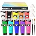PWYSHXDF 10 Colors Face Body Paint Set, Water Based Body Paint for Adults, Washable Face Paint Kit with Brushes & Sponges, Non-Toxic Face Painting Beauty & Personal Care PWYSHXDF