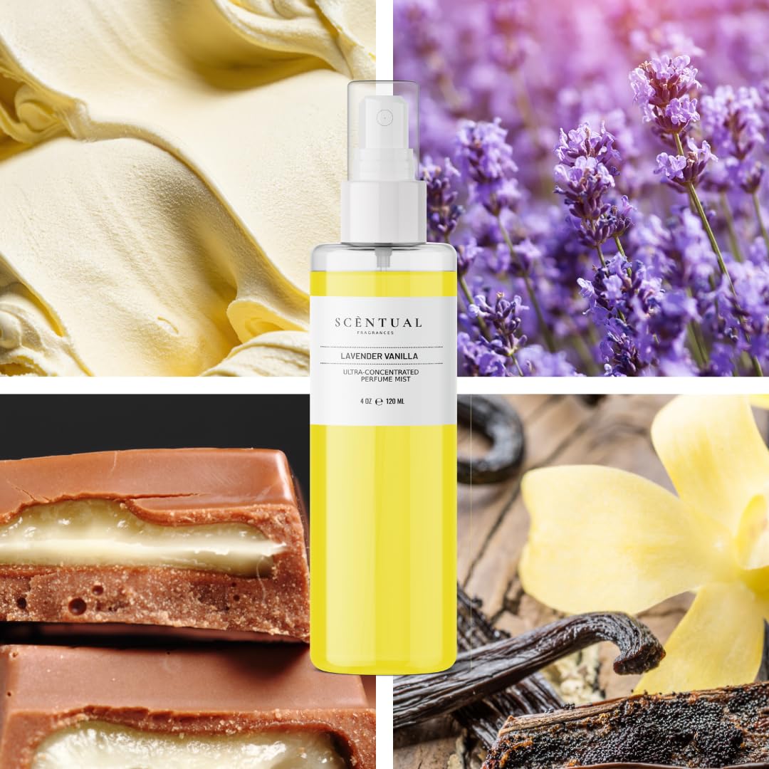 Scentual Fragrances, Ultra-Concentrated Hair & Body Perfume Mist, Long Lasting Women's Fragrance, Gourmand Perfumes for Women, Vegan and Cruelty Free Beauty & Personal Care Scentual Fragrances