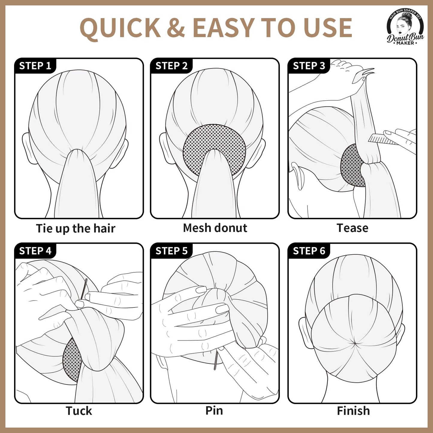 Teenitor Hair Bun Maker, 7pcs Bun Donuts for hair Buns(1 Extra-Large, 2 Large, 2 Medium, 2 Small), Light Brown Beauty and Personal Care Teenitor