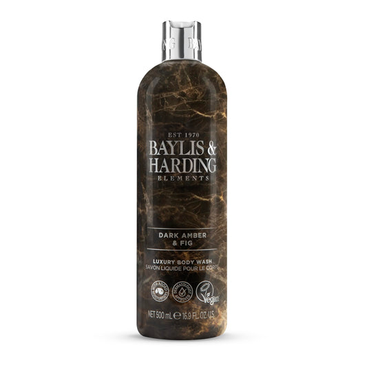 Baylis & Harding Liquid Body Wash Soap, Elements, Dark Amber & Fig, 16.9oz/500ml Beauty & Personal Care Baylis & Harding