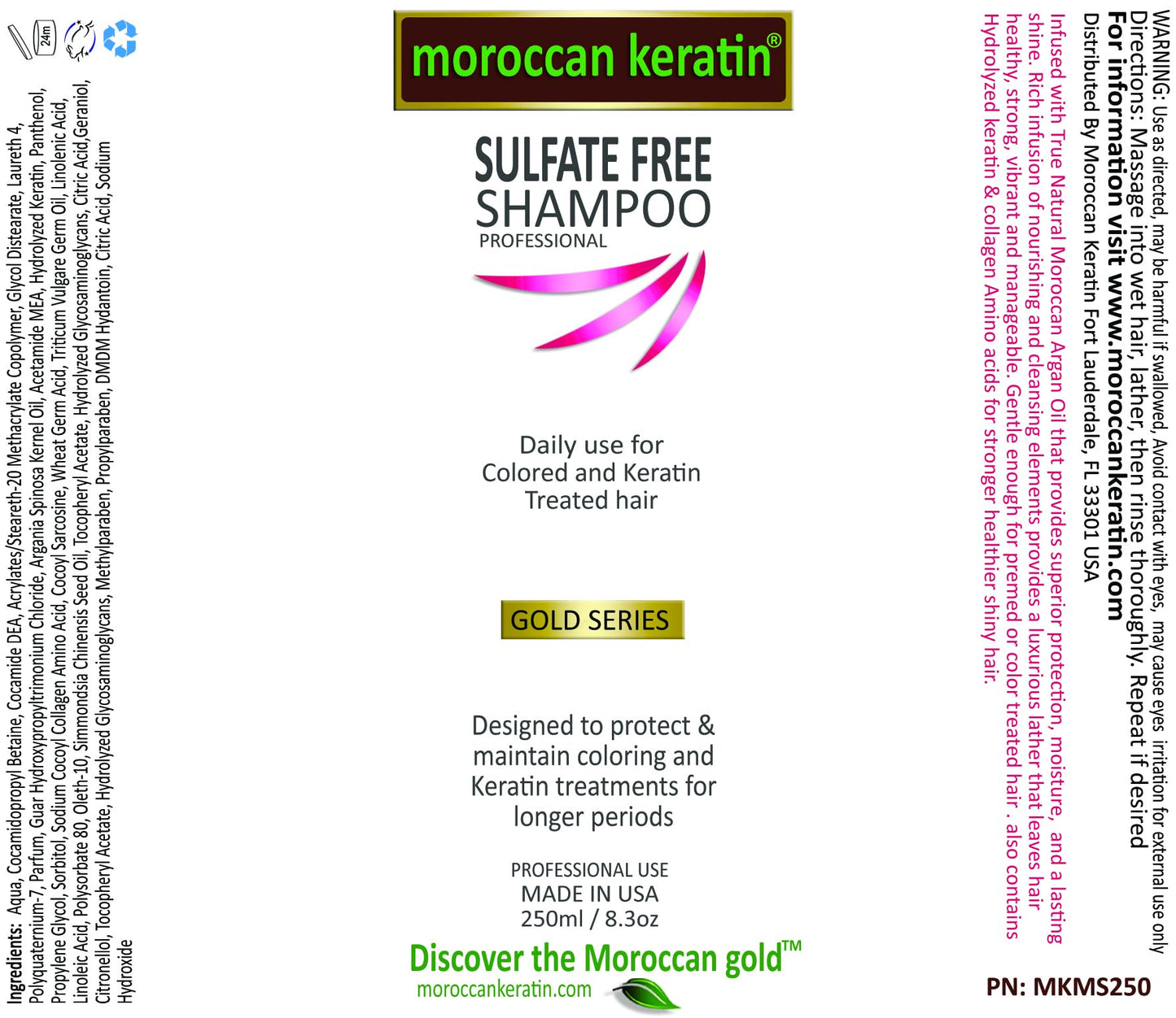Moroccan Keratin Sulfate Free Shampoo & Conditioner Set Infused with Moroccan Argan Oil Beauty & Personal Care MOROCCAN KERATIN