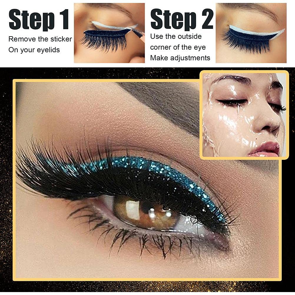 ICRPSTU 4 Pair Reusable Eyeliner and Eyelash Stickers,7 Color Waterproof Eye Shadow Template, Eyeliner Stencil Pads for The Perfect Winged Tip… Beauty & Personal Care ICRPSTU
