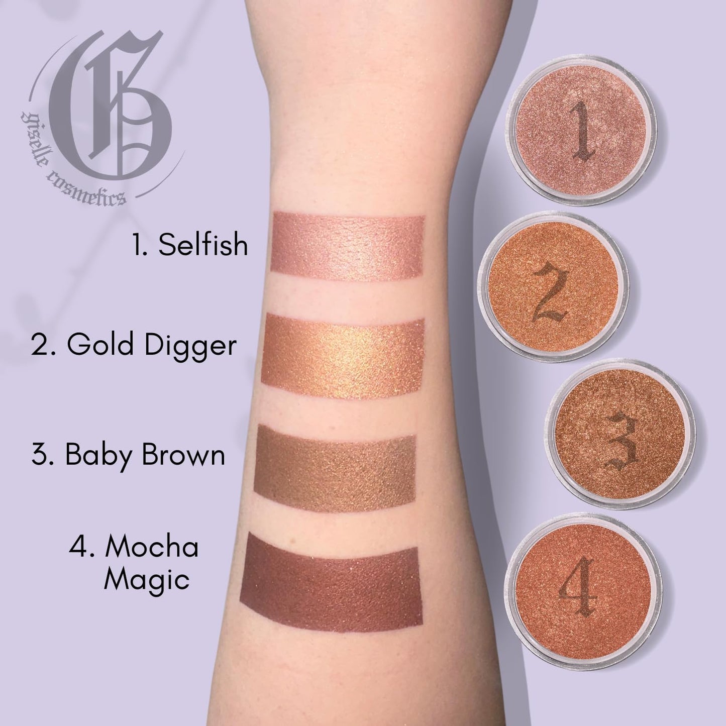 Giselle Cosmetics Gold Digger Loose Mineral Bronzer - Natural Face Powder, Highlighter Makeup, Contour Powder, Blush Palette, Matte Bronzer, Eyeshadow Beauty & Personal Care Giselle Cosmetics