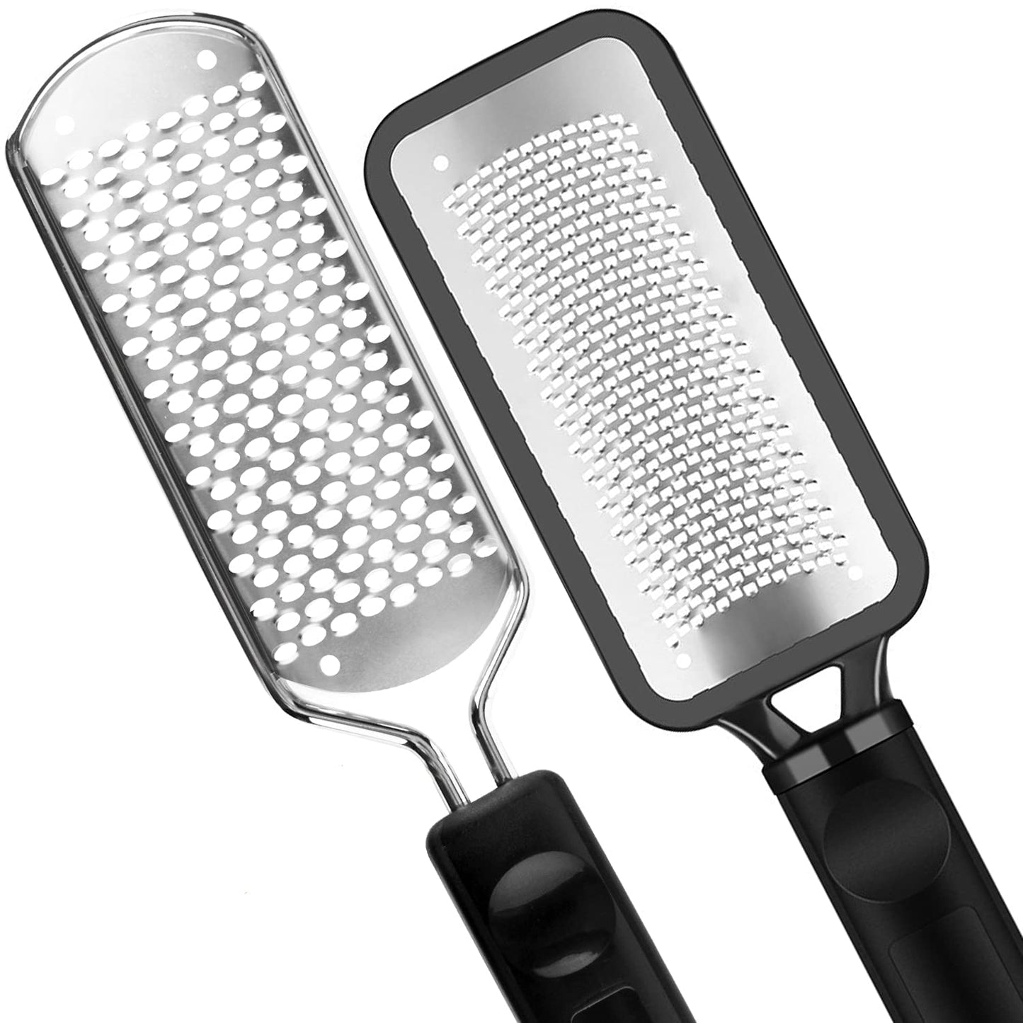 Pedicure Foot File - 2Pcs Stainless Steel Colossal Foot Rasp, Dead Skin Remover for Feet, Professional Pedicure Tools Washable and Reusable Beauty & Personal Care ALOCKMA