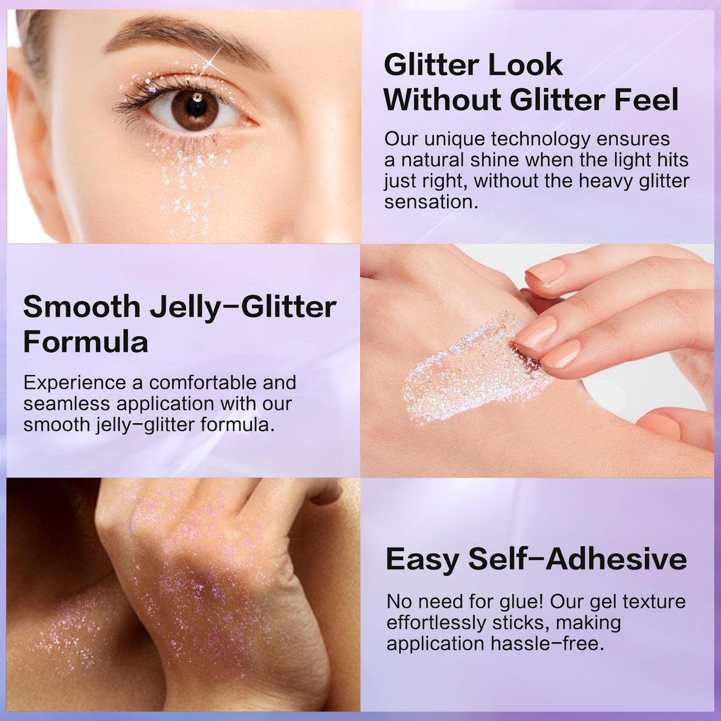 LANGMANNI Holographic Body Glitter Gel for Body, Face, Hair and Lip.Color Changing Glitter Gel Under Light. Vegan & Cruelty Free-1.35 oz (3# Neon Beauty & Personal Care LANGMANNI