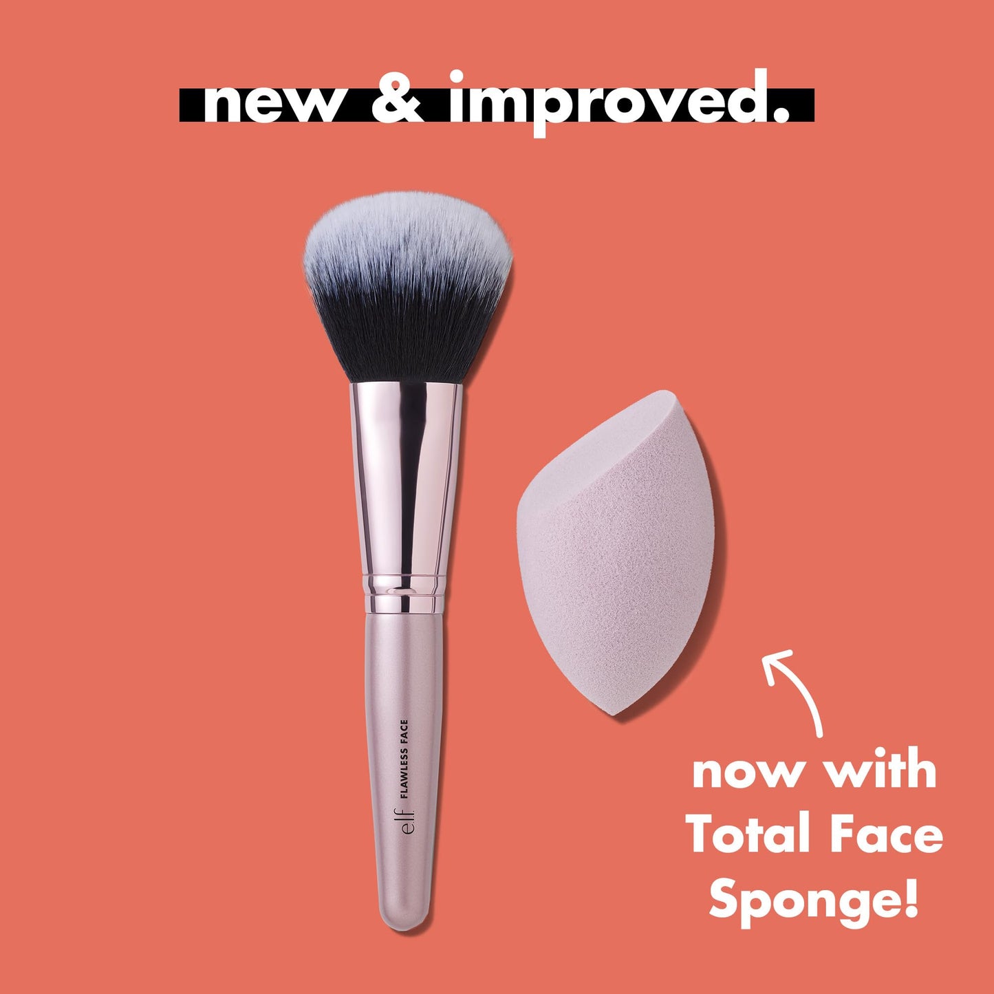 e.l.f. Complexion Brush & Sponge Duo, 2-Step Face Sponge & Makeup Brush Kit For Creating A Flawless Complexion, Vegan Beauty & Personal Care e.l.f.