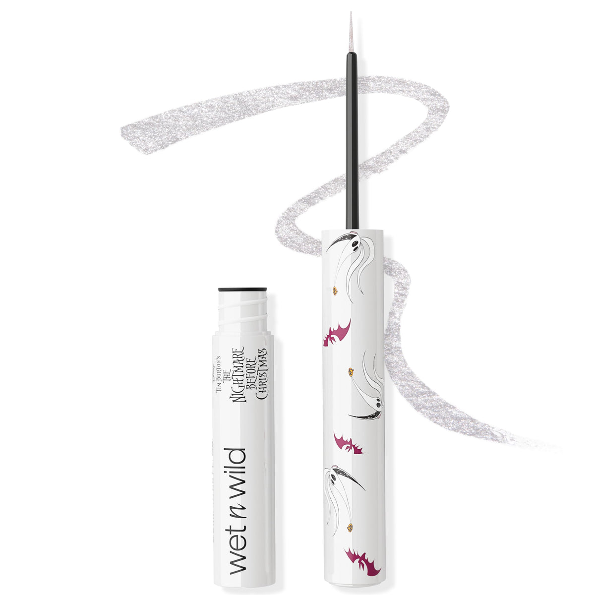 wet n wild Nightmare Before Christmas Liquid Eyeliner, Buildable Semi-Sheer Glitter Formula, Rich Pigmentation, Easy Precision Flexible Brush