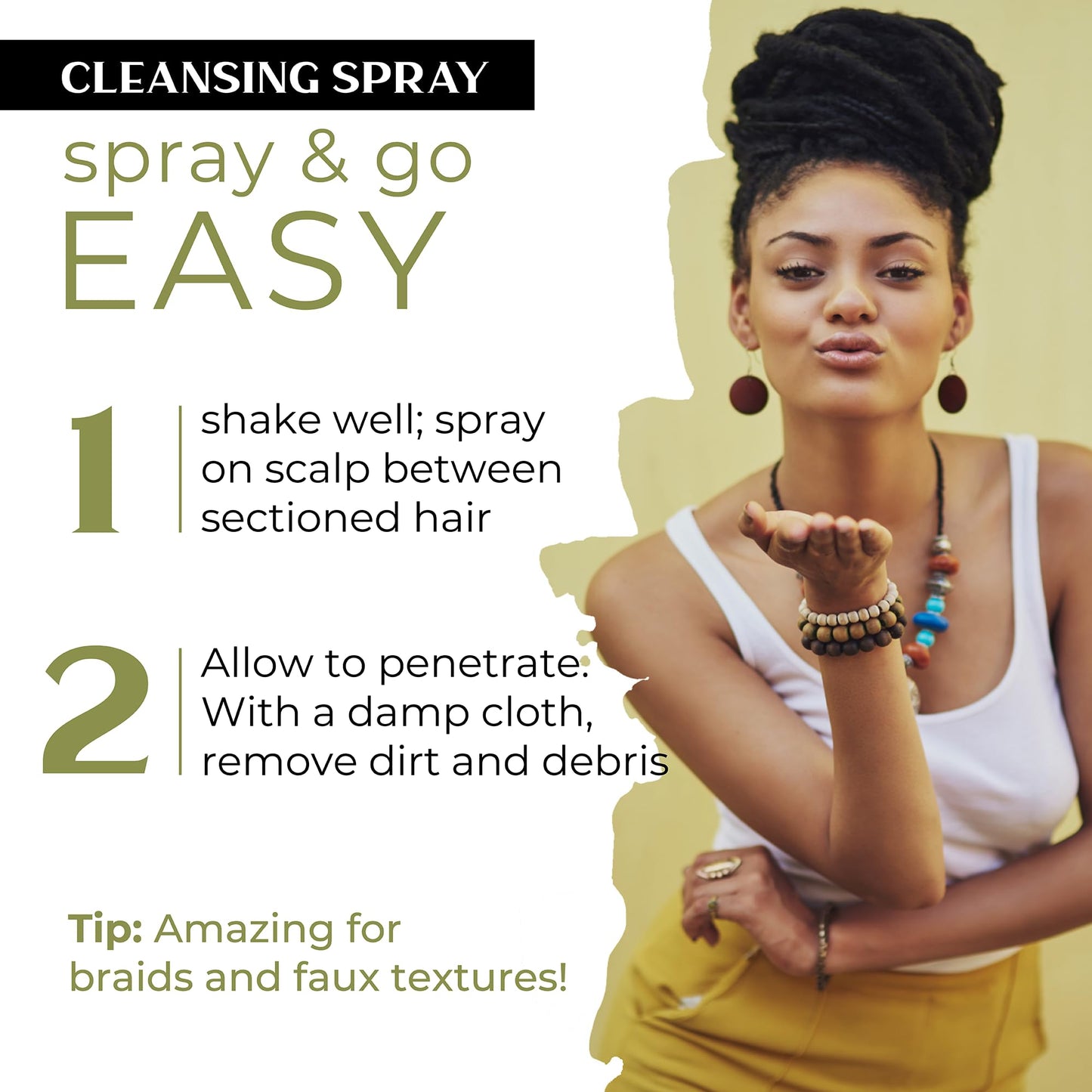 Dollylocks Cleansing Rinse-free Shampoo Spray | Removes Build-up + Moisturizes | Plant-Based Residue-free Vegan | Locs, Braids, Hair Extensions Beauty & Personal Care Dollylocks