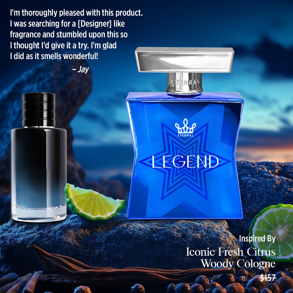 Eternal Fragrance - Scent Eternal Legend - 3.4 oz (100ml) - EDP - Long-lasting - Vegan - Clean Ingredients - Designer Inspired Cologne Spray for Men Beauty & Personal Care Eternal Fragrance