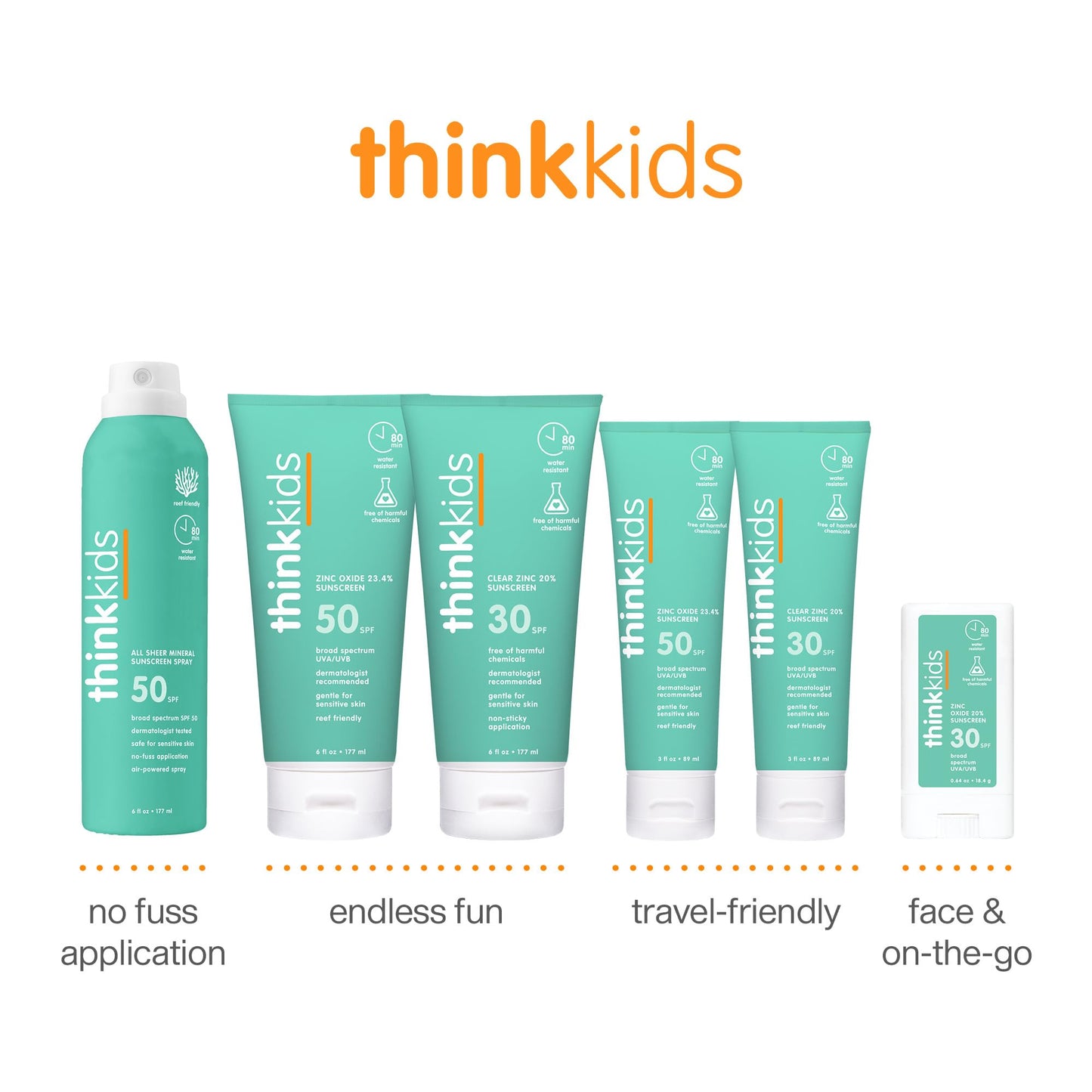 Thinkkids Safe Mineral Sunscreen SPF 50+, 3 Fl Oz, Natural, Water Resistant Reef Safe Sunscreen for Children, Broad Spectrum UVA/UVB Sun Screen Beauty & Personal Care THINK