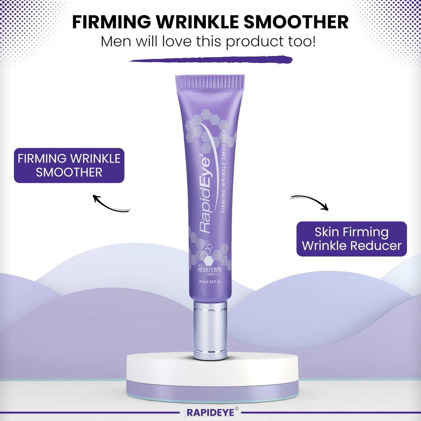 RapidEye Firming Wrinkle Smoother - Anti-Aging Eye Cream with Retinol, Caffeine, Hyaluronic Acid, Peptides & Vitamin E - Under Eye Cream to improve Beauty & Personal Care RapidLash