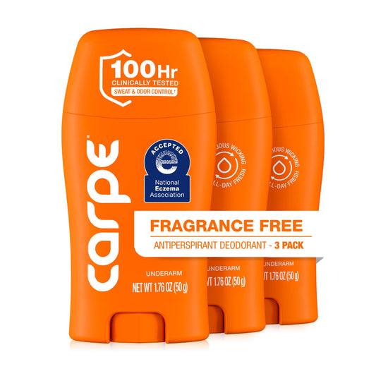 Carpe Underarm Antiperspirant Deodorant for Men and Women - 100 Hour Sweat & Odor Control - Antiperspirant Deodorant for Sensitive Skin - Fragrance Beauty and Personal Care Carpe