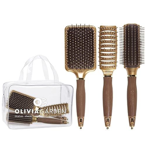 Olivia Garden Ceramic + Ion Nano Thermic Styler 3-PC Bag (S9R, VTS, PDL) Beauty & Personal Care Olivia Garden