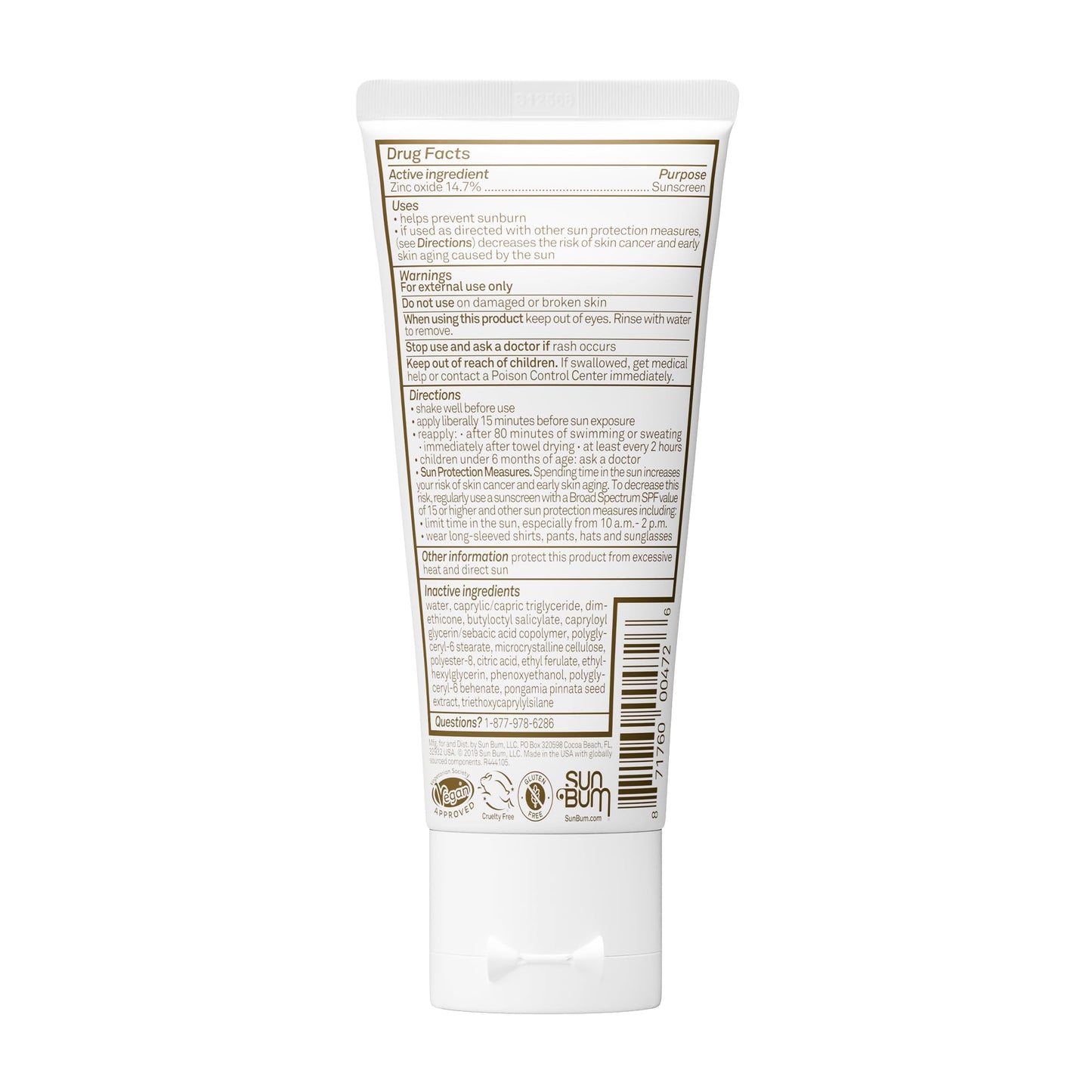 Sun Bum Mineral SPF 50 Sunscreen Body Lotion - Broad Spectrum Moisturizing Sunscreen with Vitamin E - Vegan and Hawaii 104 Act Compliant (Made without Beauty & Personal Care Sun Bum