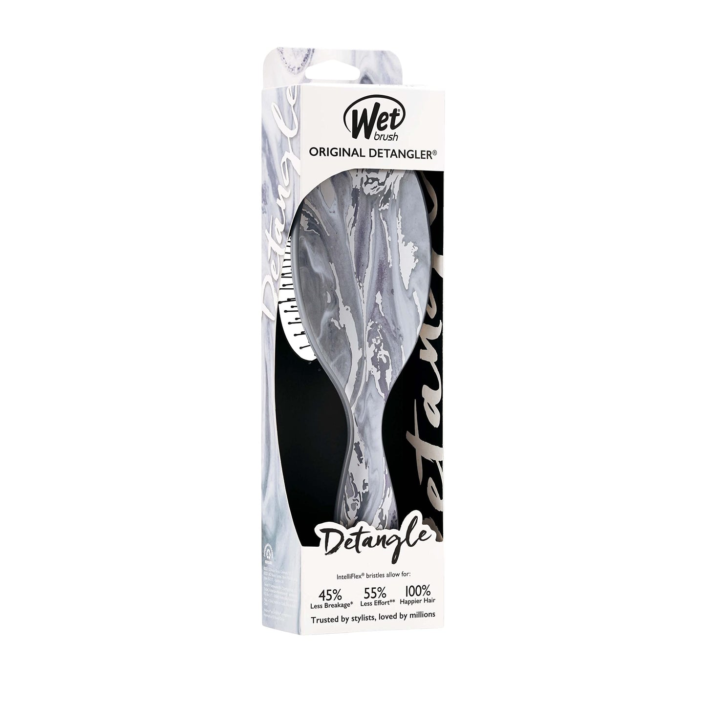 Wet Brush Original Detangler Brush - Metallic Marble, Silver - All Hair Types - Ultra-Soft IntelliFlex Bristles Glide Through Tangles with Ease Beauty & Personal Care Wet Brush