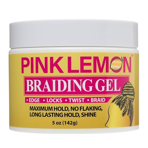 PINK LEMON Braiding Gel (5 oz) - Maximum Hold, No Flaking, Long Lasting Hold, High Shine. For Micro, Inter, Dread, Faux, Loc, Twist, Braid, Edge. Beauty & Personal Care PINK LEMON