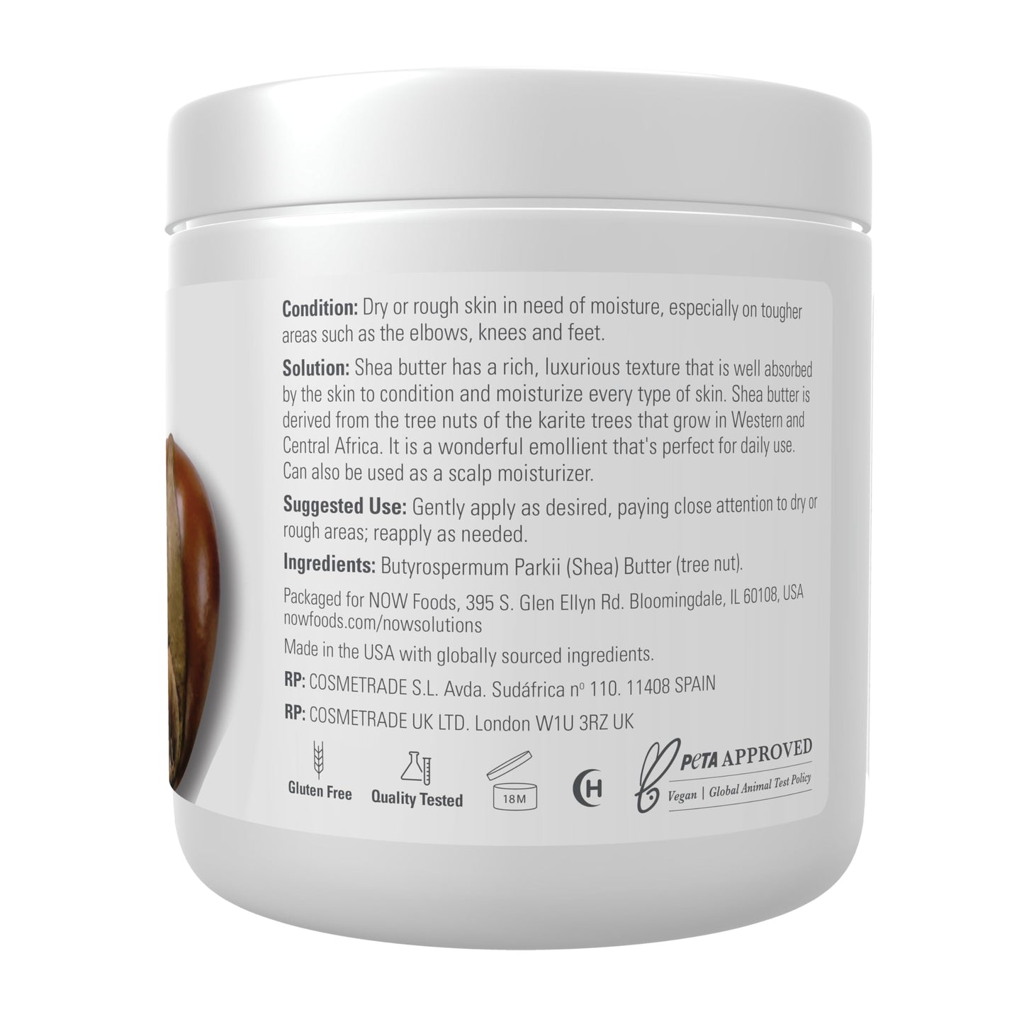 NOW Foods Solutions, Shea Butter, Skin Emollient, Seals in Moisture for Dry Rough Skin, 7-Ounce Beauty & Personal Care NOW Foods