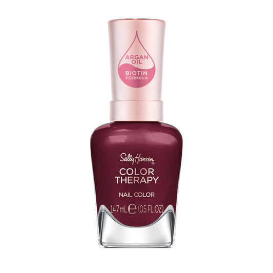 Sally Hansen Color Therapy Nail Polish | Biotin, Argan Oil, Long Lasting, Healthy Nails, Nail Strengthener, Opaque | 374 Wine Not | Burgundy Nail Beauty & Personal Care Sally Hansen