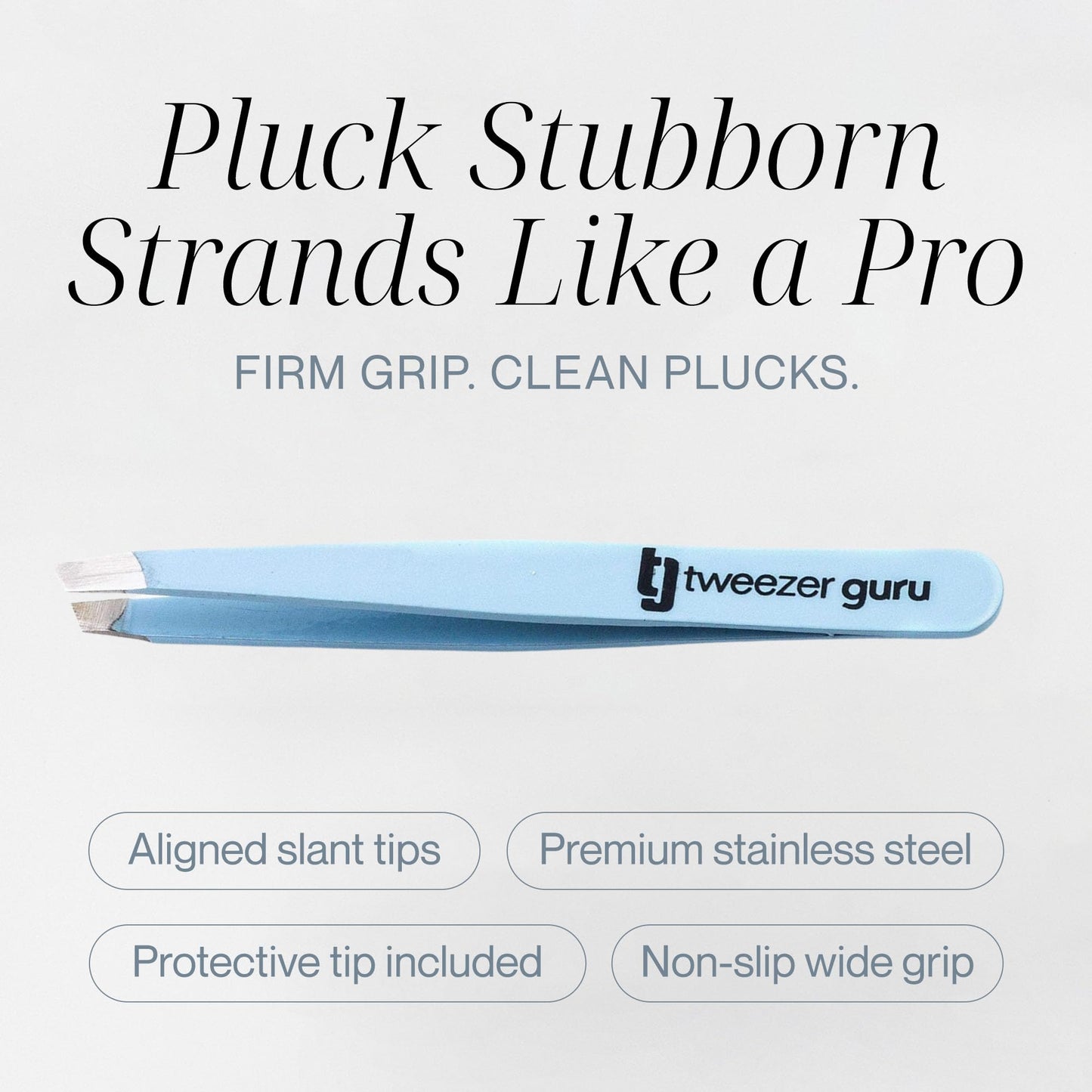 Tweezer Guru Tweezers for Eyebrows - 2 Pack Slant Tip Professional Stainless Steel Eyebrow Tweezers for Women & Men - Great Precision on Brow (Black + Beauty and Personal Care TWEEZER GURU
