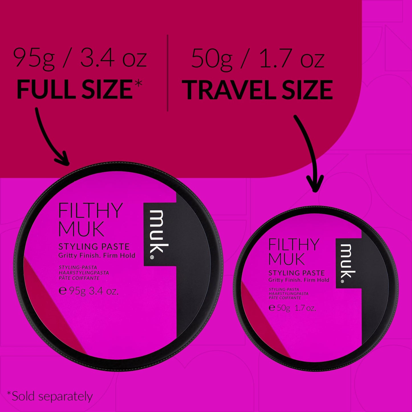 MUK. Haircare Filthy Gritty Finish Styling Paste, Hair Product, Hair Paste For Men, Firm Hold, Gritty Finish, Medium Shine - 1.7oz Beauty & Personal Care MUK.