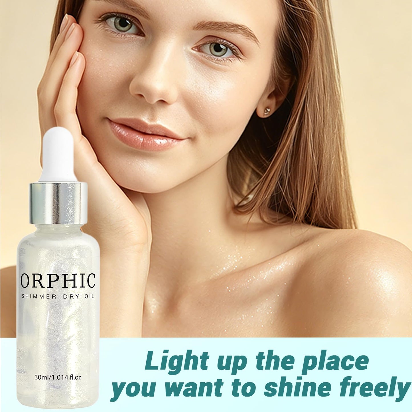 Orphic Shimmer Dry Oil, Body Glitter Oil Liquid Highlighter, Fast-Absorbing Face Brighten, Beauty Glowing Oils, Makeup Sparkle Shine Long Lasting Beauty & Personal Care Orphic Shimmer