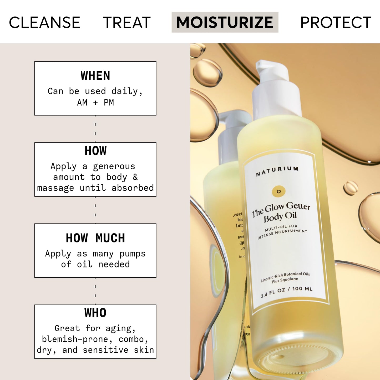 Naturium The Glow Getter Body Oil, Multi-Oil for Intense Nourishment, Hydrating & Moisturizing Formula, Vegan & Cruelty-Free, 3.4 oz Beauty & Personal Care Naturium