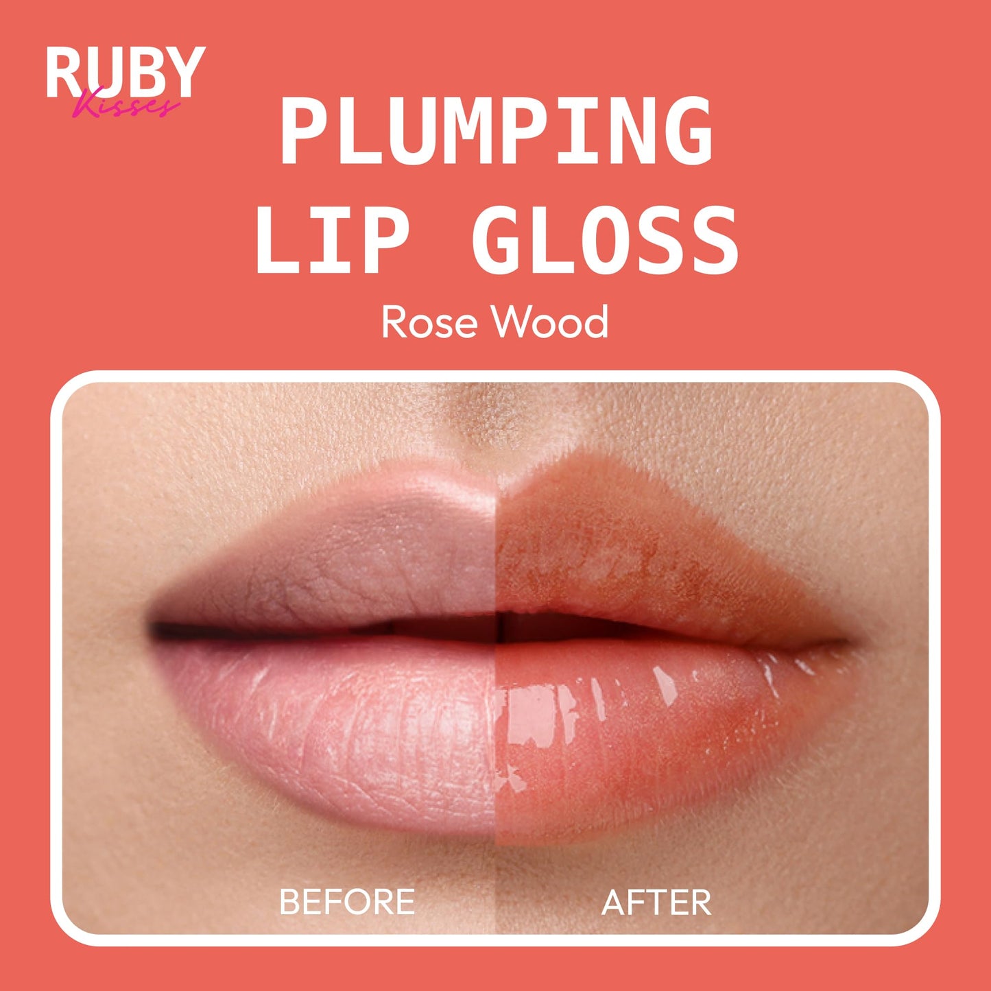 Ruby Kisses Hyaluronic Lip Gloss, High-Shine Volumizing Plumping Hydrating Beauty & Personal Care Ruby Kisses