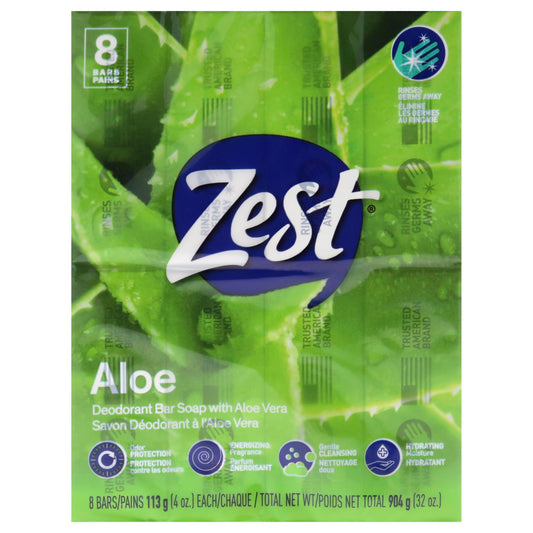 Zest 8-Bar Bath Size Soap, Fresh Aloe, 4 Ounce (Pack of 8) Beauty & Personal Care Zest