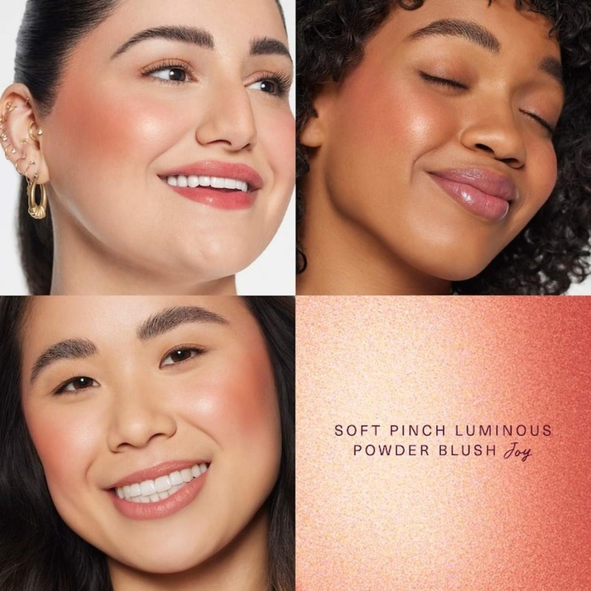 Rare Beauty Soft Pinch Luminous Powder Blush, Joy (muted peach), Radiant Finish, 0.098 oz/2.8 g