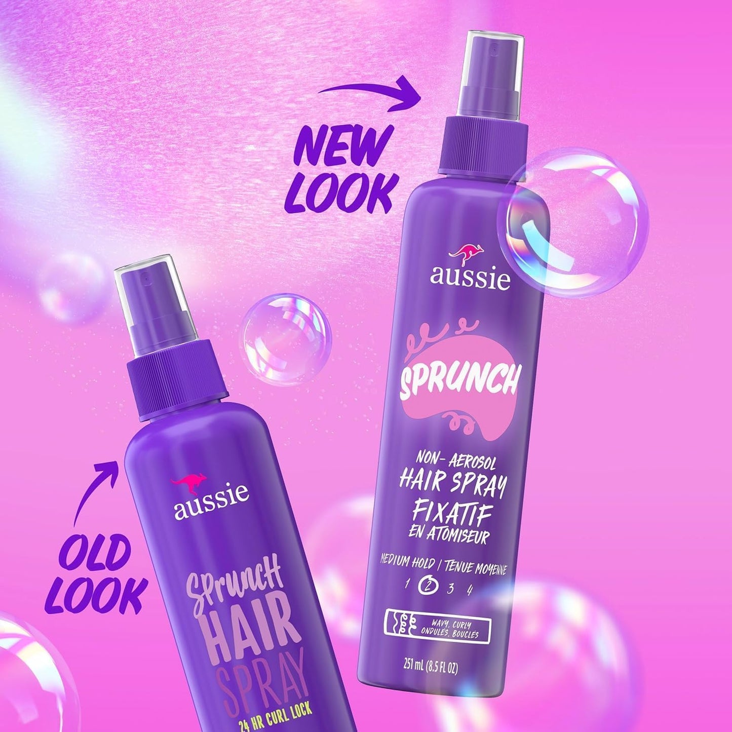 Aussie Sprunch Non-Aerosol Hair Spray for Curly & Wavy Hair, Flexible Hold, Frizz Control, Beauty & Personal Care Aussie