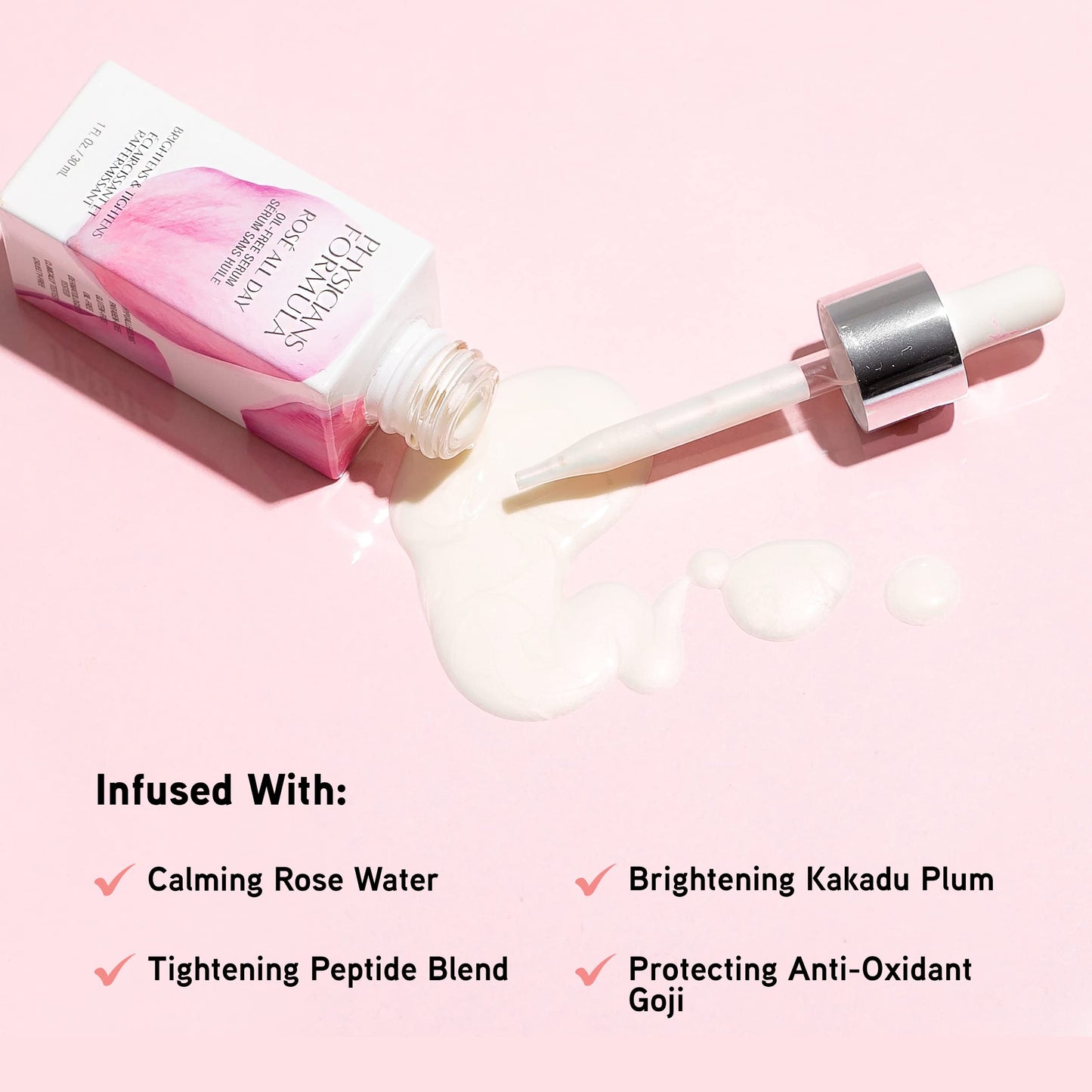Physicians Formula Rosé All Day Oil-Free Serum, Antioxidant-Rich Formula with Rose Water & Kakadu Plum for Brightening & Hydration Beauty & Personal Care Physicians Formula