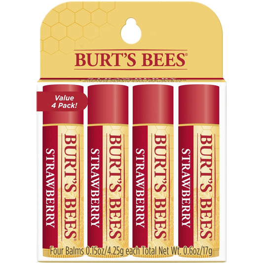 Burt's Bees 100% Natural Moisturizing Lip Balm, Strawberry with Beeswax & Fruit Extracts - 4 Tubes Beauty & Personal Care Burt's Bees