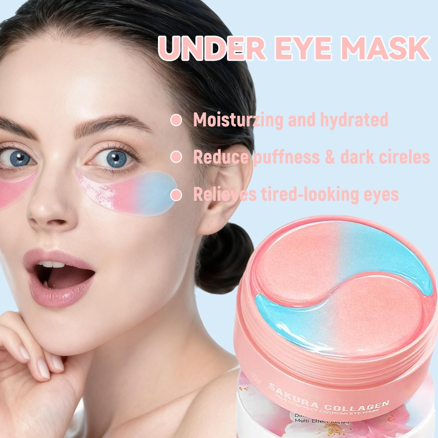 60 Pcs Gradient Under Eye Patches, Eye Patches for Puffy Eyes and Dark Circles, Eye Patches for Dark Circles, Under Eye Mask, Collagen Eye Patches Beauty and Personal Care Eakroo